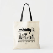 Book Lover's Cozy Academia Booktrovert Monogram Tote Bag (Voorkant)