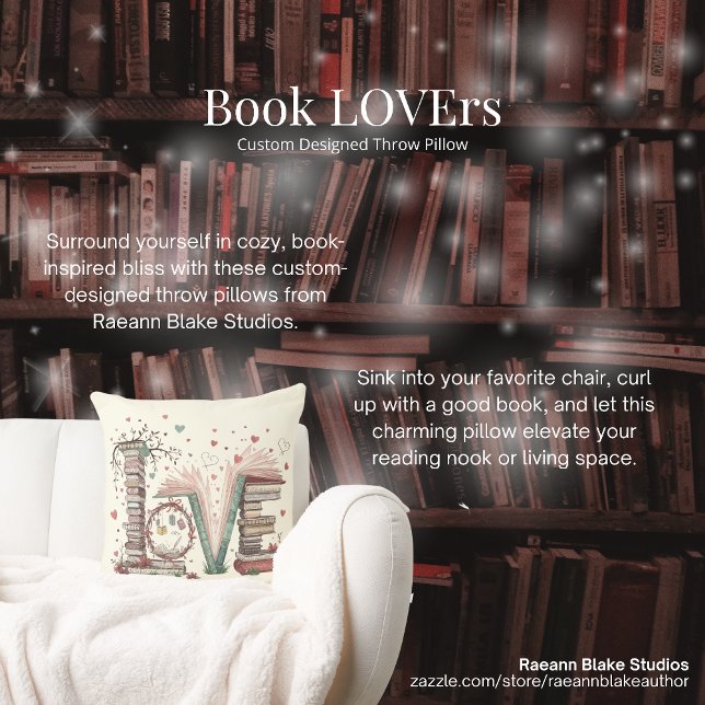 Book LOVErs Custom Designed Throw Pillow Kussen (Creator heeft geüpload)