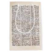 Book Lover's Dictionary Page Gift Bag Medium Cadeauzakje (Voorkant)
