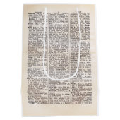 Book Lover's Dictionary Page Gift Bag Medium Cadeauzakje (Achterkant)