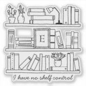 Book Lover's Funny Quote Monogram Sticker (Voorkant)