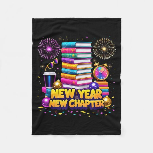 Book Lovers Happy New Year Chapter 2026 Bookworm F Fleece Deken (Voorkant)