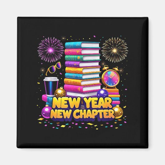 Book Lovers Happy New Year Chapter 2026 Bookworm F Magneet (Voorkant)