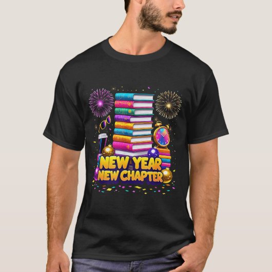 Book Lovers Happy New Year Chapter 2026 Bookworm F T-shirt (Voorkant)
