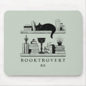 Book Lover's Monogram Initials Booktrovert Muismat (Voorkant)