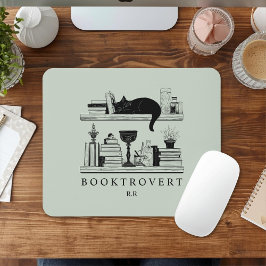 Book Lover's Monogram Initials Booktrovert Muismat