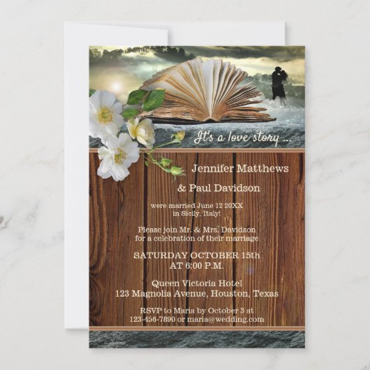 Book Lovers Post of After Wedding Party Invitation Kaart (Voorkant)