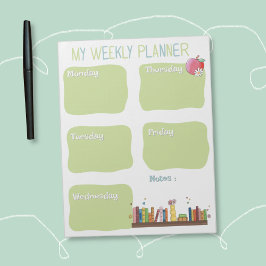 Book Lovers Weekly Planner Notepad Notitieblok
