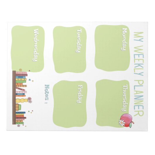 Book Lovers Weekly Planner Notepad Notitieblok (Voorkant)