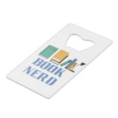 Book Nerd Creditkaart Flessenopener (Voorkant Gekanteld)