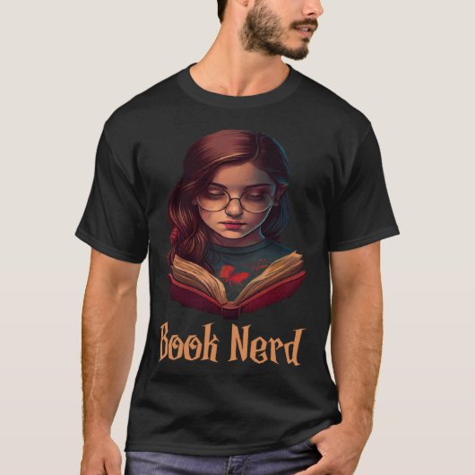 Book Nerd Cute Reading Girl  Perfect for Book T-shirt (Voorkant)