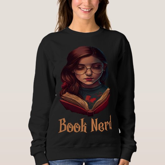 Book Nerd Cute Reading Girl  Perfect for Book Trui (Voorkant)