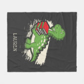 Book Nerd Dinosaur Cute Novelty Fleece Deken (Voorkant (Horizontaal))