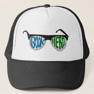 Book Nerd Glasses Fun Reader Cartoon Design Trucker Pet