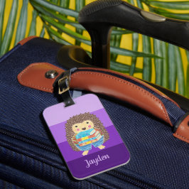 Book Nerd Hedegel Paars Hues Kind Bag Label Bagagelabel