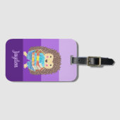 Book Nerd Hedegel Paars Hues Kind Bag Label Bagagelabel (Voorkant (horizontaal))