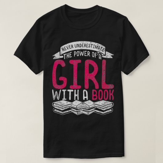 Book Nerd Librarian Bookworm Girls T-shirt (Design voorkant)