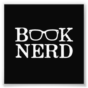 Book Nerd Nerdy Glasses Foto Afdruk
