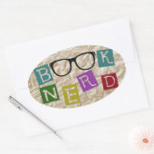 Book Nerd Ovale Sticker (Envelop)