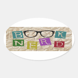 Book Nerd Ovale Sticker
