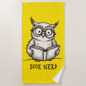 Book nerd owl strandlaken (Voorkant)
