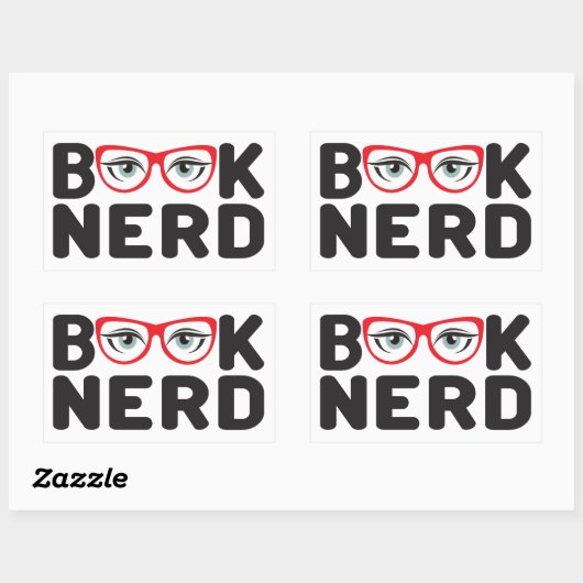 Book Nerd Rechthoekige Sticker (Vel)