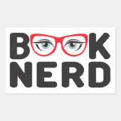 Book Nerd Rechthoekige Sticker (Voorkant)