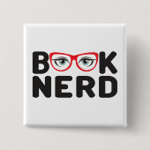 Book Nerd Vierkante Button 5,1 Cm (Voorkant)