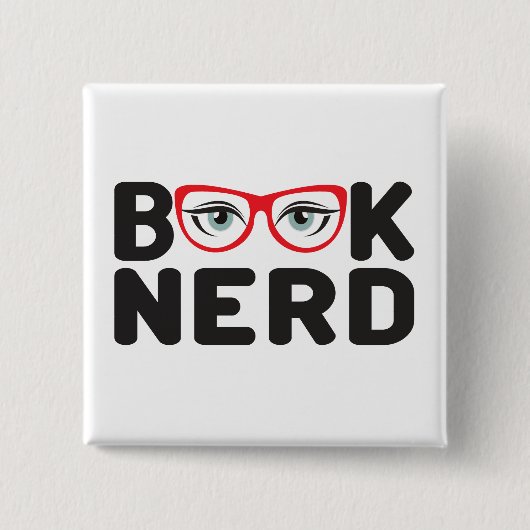 Book Nerd Vierkante Button 5,1 Cm (Voorkant)