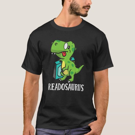 Book Nerds Bookworms Reading Readasaurus Dinosaur T-shirt (Voorkant)