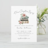 Book New Chapter Floral Baby Shower Kaart (Staand voorkant)