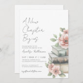 Book New Chapter Floral Bridal Shower Kaart (Voorkant / Achterkant)
