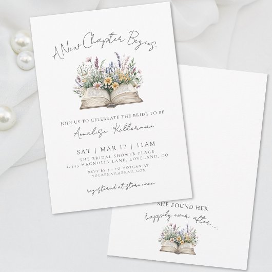 Book New Chapter Wildflower Bridal Shower Kaart
