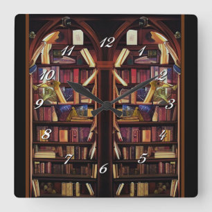 Book Nook Shelves Vierkante Klok