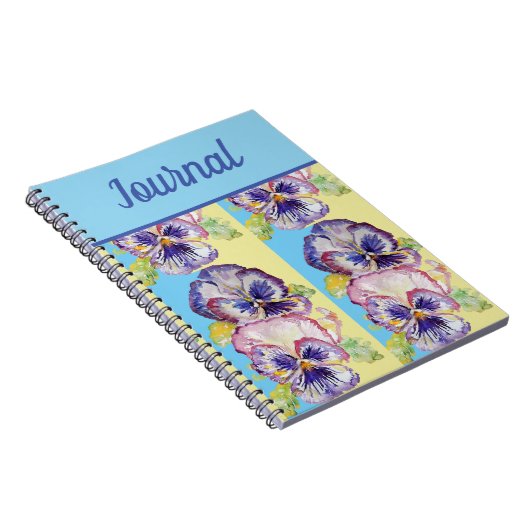 Book Pansy Purple Flower Watercolour Art Notitieboek (Rechterzijde)