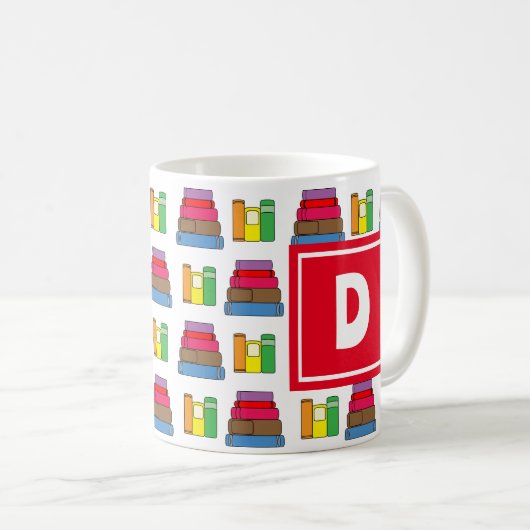 Book Pattern Monogram Koffiemok (Voorkant rechts)