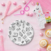 Book pattern papieren bordje (Feest)