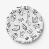 Book pattern papieren bordje (Voorkant)