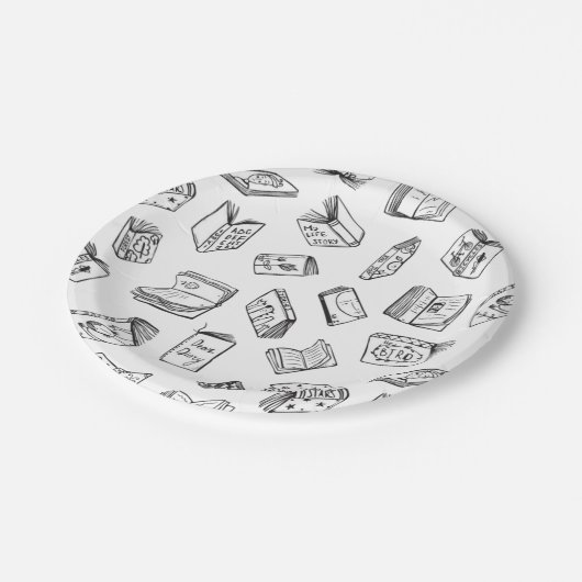 Book pattern papieren bordje (Gekanteld)