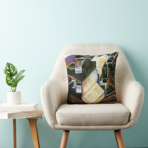 Book, Pipe and Glasses, Juan Gris, Cubisme Kussen