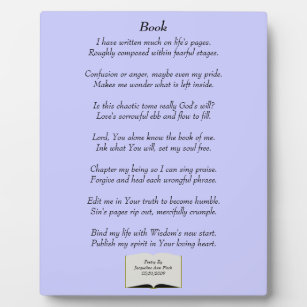 Book Poetry Plaque Fotoplaat