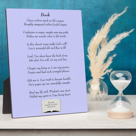 Book Poetry Plaque Fotoplaat (Zijkant)