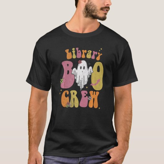 Book Quote Library Boo Crew Halloween Librarian Gr T-shirt (Voorkant)