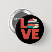 Book Reading Love Bookworm Ronde Button 5,7 Cm (Voorkant /achterkant)