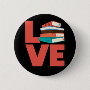 Book Reading Love Bookworm Ronde Button 5,7 Cm