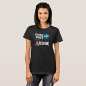Book Reading Rainy Days Bookworm T-shirt (Voorkant volledig)
