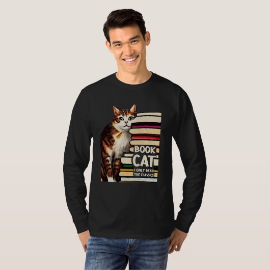 Book Reading Studying Cat Reader Kitten T-shirt (Voorkant volledig)