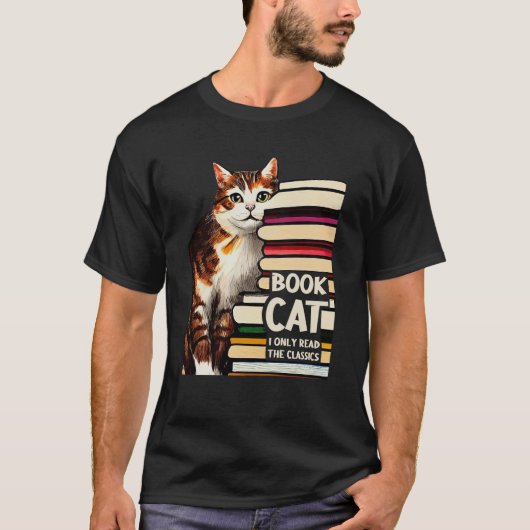 Book Reading Studying Cat Reader Kitten T-shirt (Voorkant)