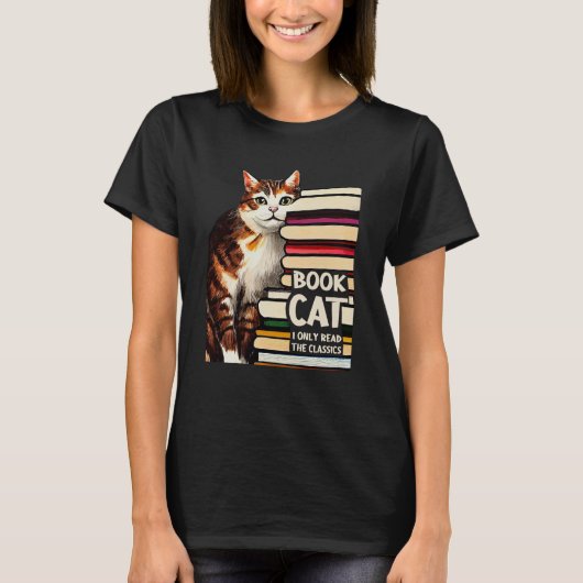 Book Reading Studying Cat Reader Kitten T-shirt (Voorkant)