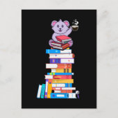 Book Reading Tea Coffee Kawaii Bookworm Koala Briefkaart (Voorkant)